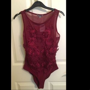 Lacey red bodysuit